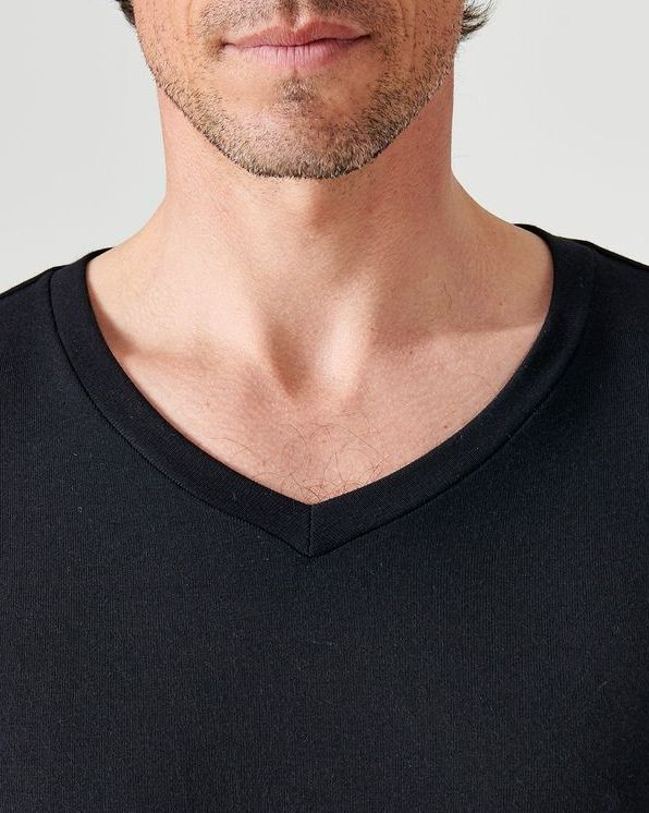 T-shirt col V manches courtes fine côte Thermolactyl Sensitive