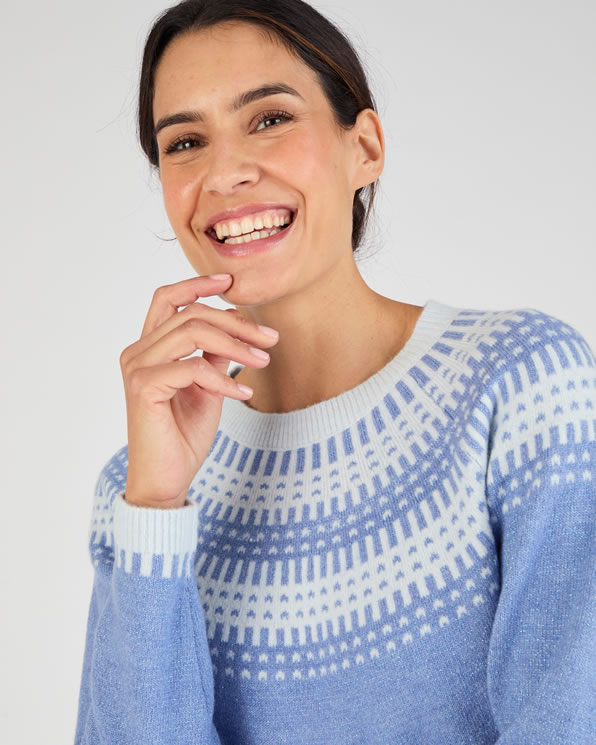 Pull jacquard et fils brillants Thermolactyl