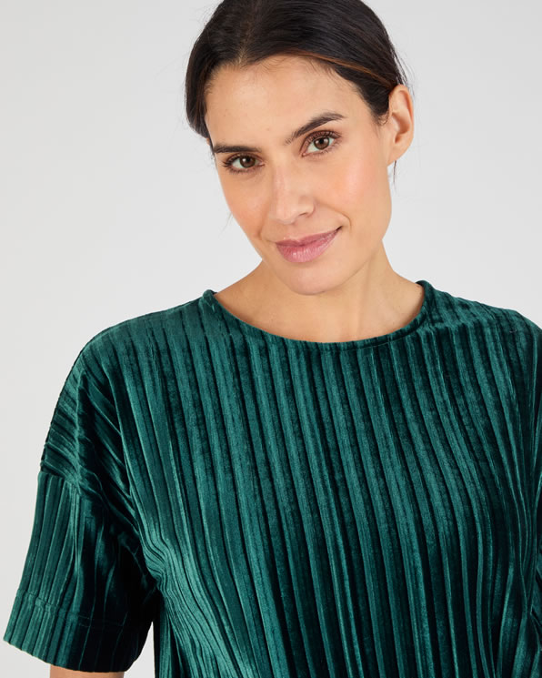 T-shirt en velours plissé satiné