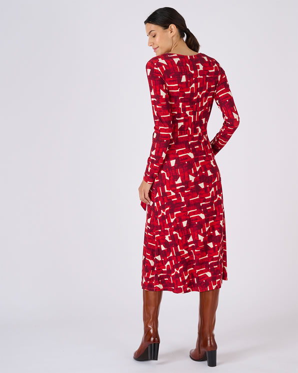 Robe en maille effet cache-coeur fibres viscose