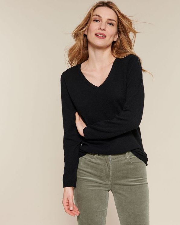 Pull col V en pur cachemire