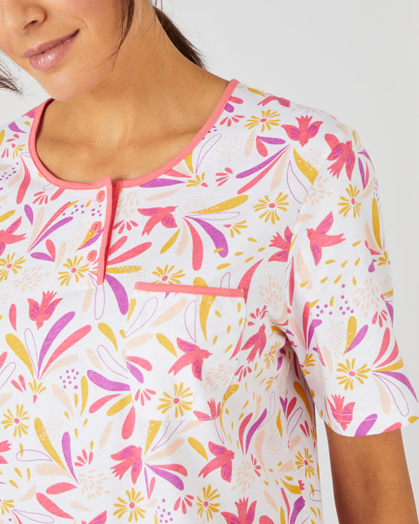 Pyjacourt maille jersey graphique pur coton peigné