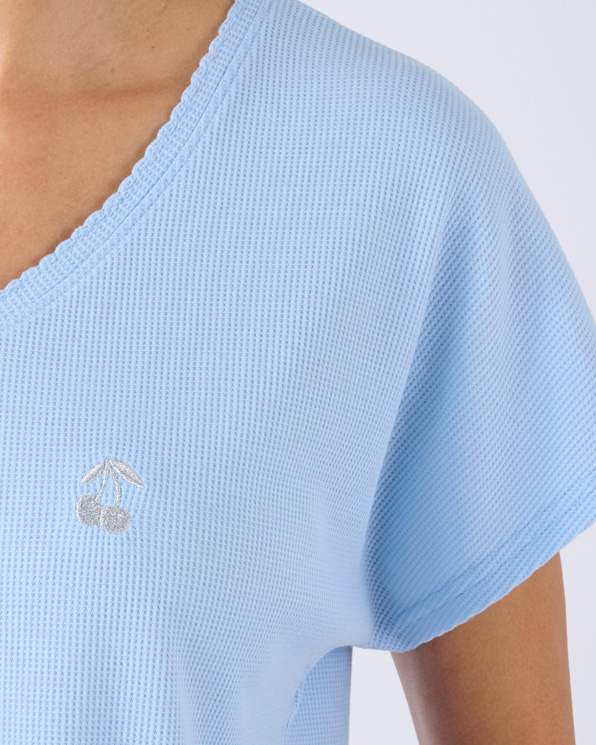 Pyjama 7/8ème en maille gaufrée