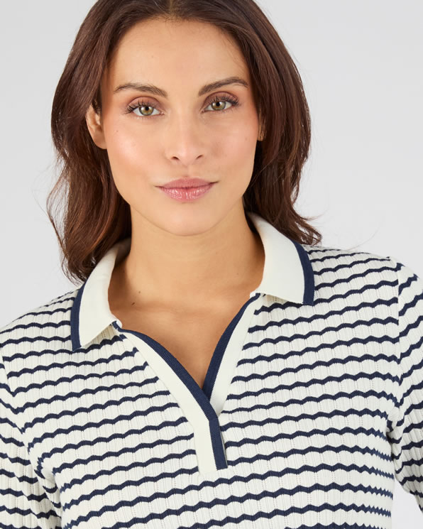 T-shirt maille pointelle, uni ou rayé
