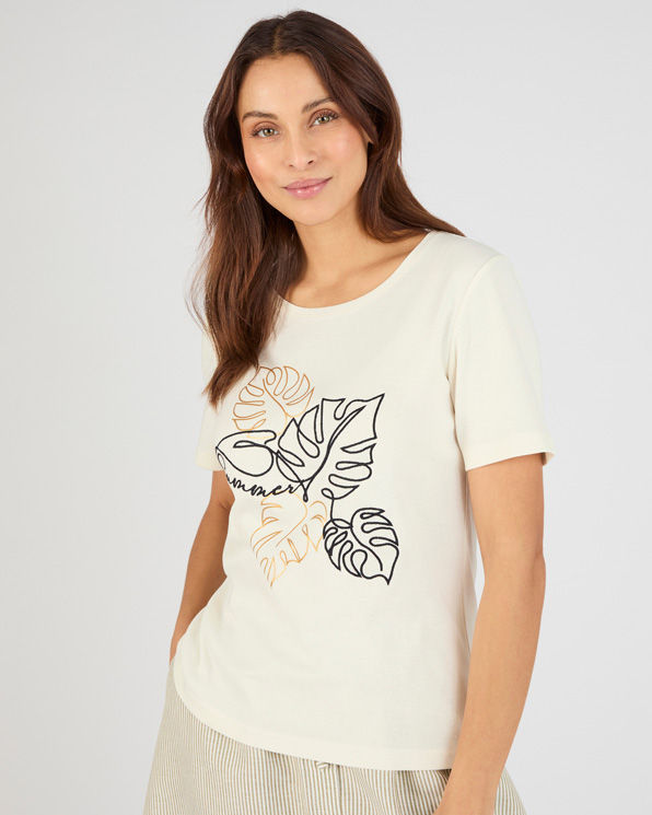 T-shirt brodé pur coton
