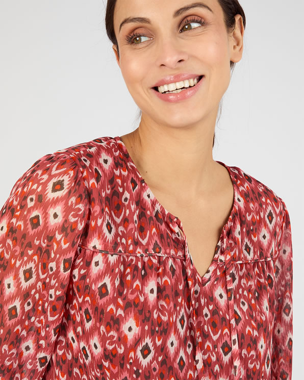 Blouse en voile imprimé