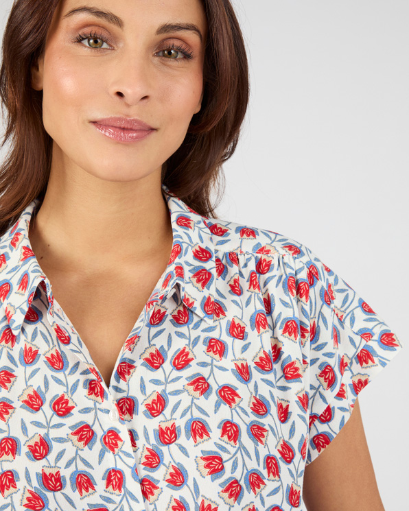 Chemisier imprimé tulipes