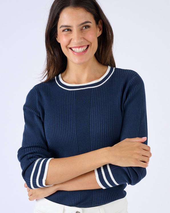 Pull côtes plates fantaisie