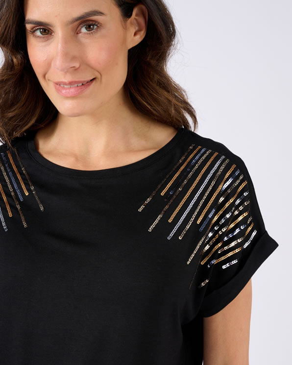 T-shirt maille jersey à sequins