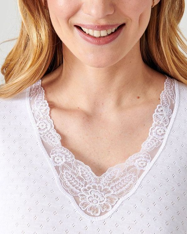 T-shirt manches courtes, maille ajourée Thermolactyl