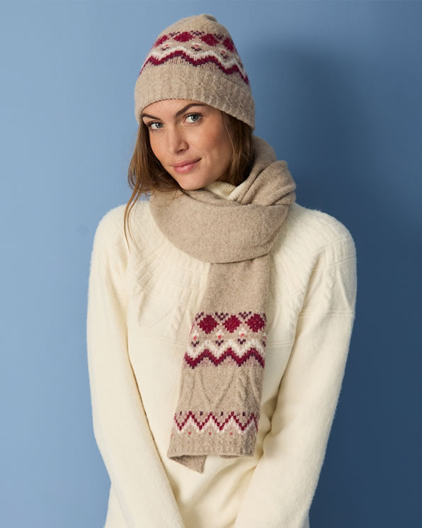 Echarpe Thermolactyl maille chinée et jacquard