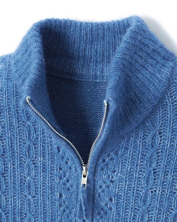 Pull col zippé mélange alpaga