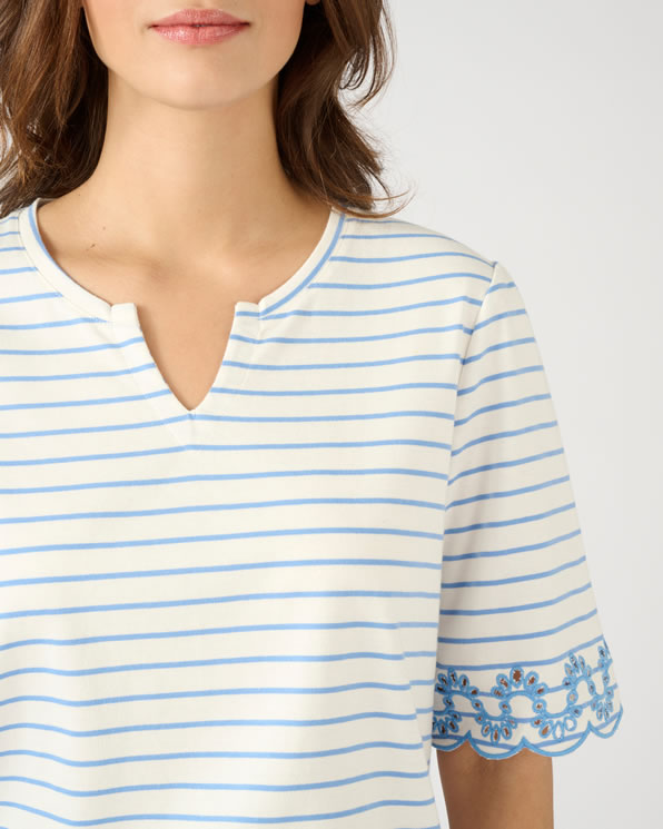 T-shirt imprimé détails brodés