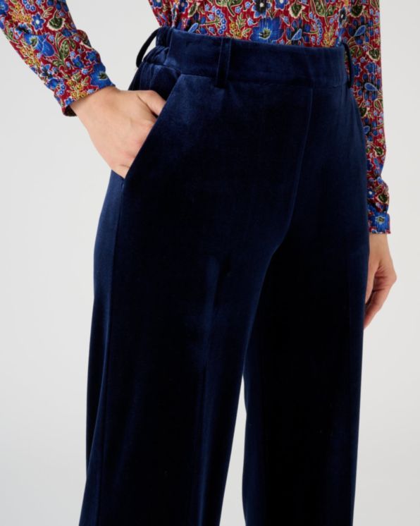 Pantalon large en velours stretch
