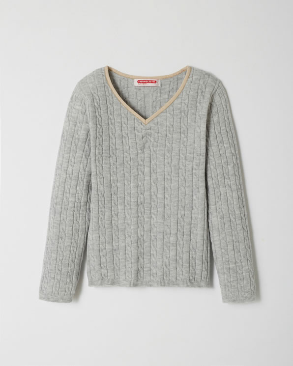 Pull Thermolactyl fille, maille torsadée