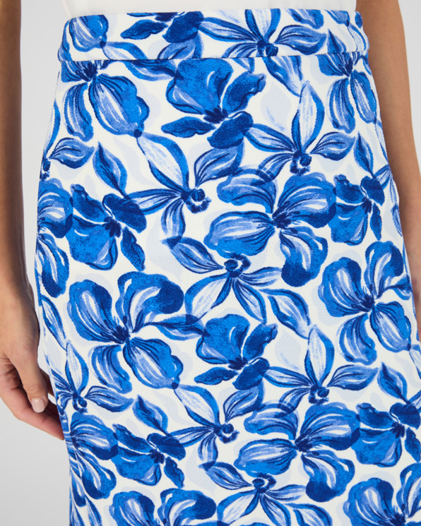 Jupe droite enfilable imprimée