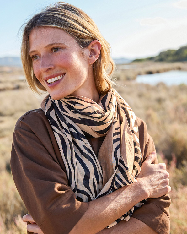 Foulard imprimé animalier pur coton