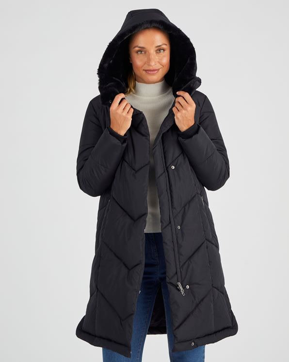 Parka longue, large col, doublée Thermolactyl