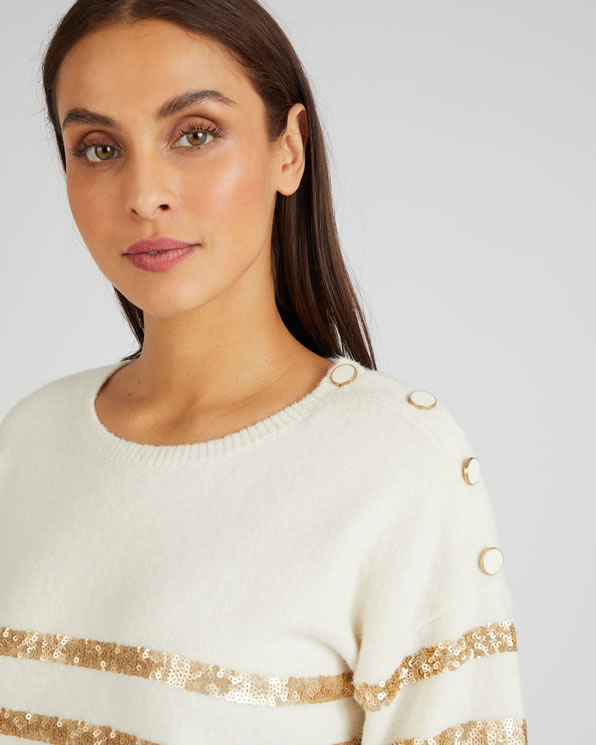 Pull rayé à sequins Thermolactyl