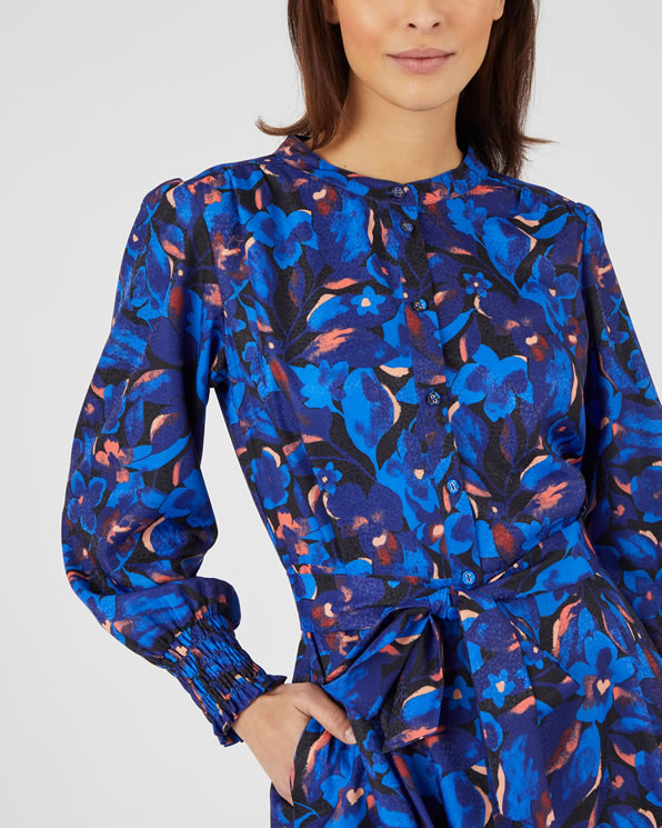 Robe-chemise fantaisie smockée
