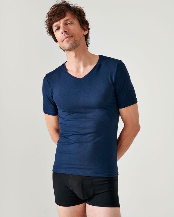 T-shirt manches courtes col V Thermolactyl Sensitive