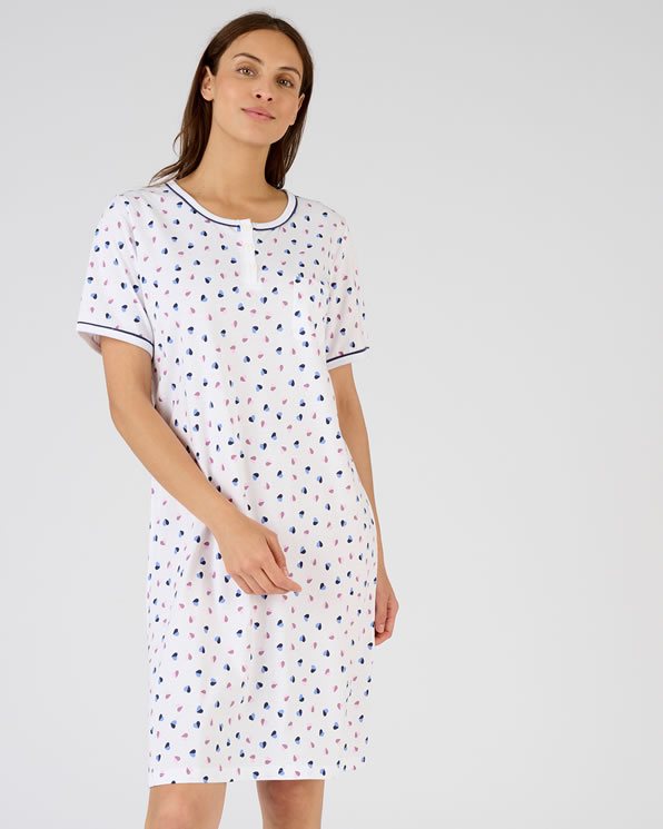 Chemise de nuit pur coton peigné