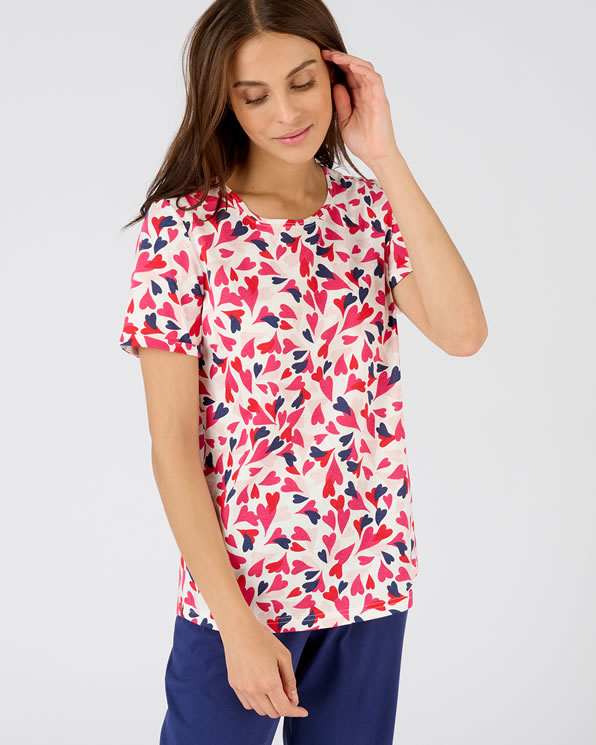 T-shirt de pyjama pur coton peigné