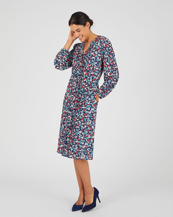 Robe boutonnée crêpe reliéfé