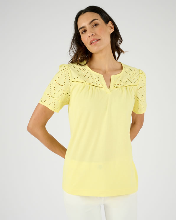 T-shirt broderie anglaise pur coton