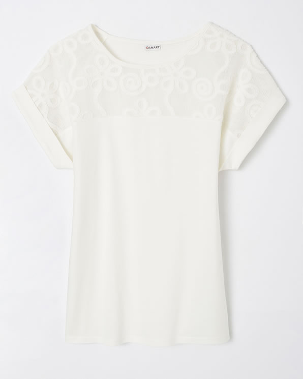 T-shirt bi-matière manches T