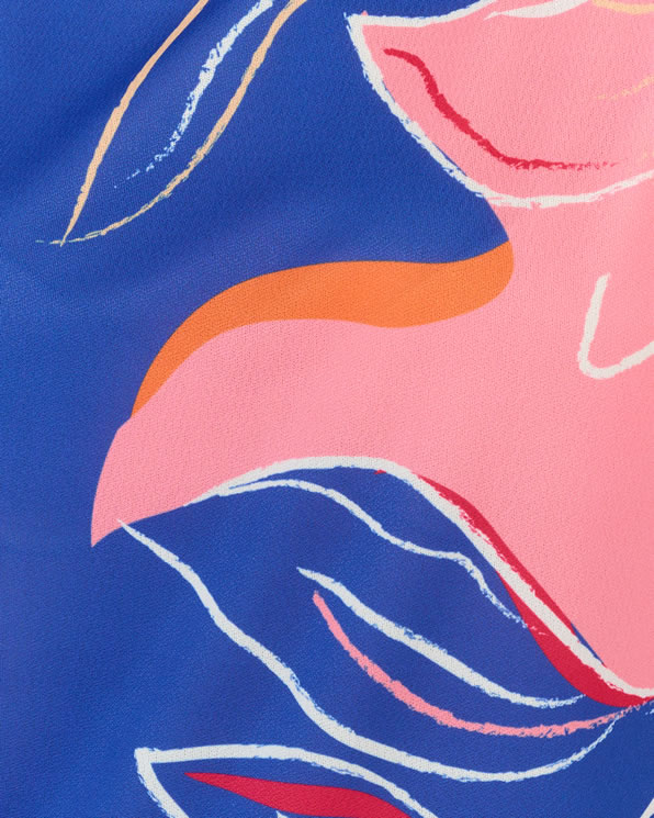 T-shirt crêpe imprimé fleuri devant