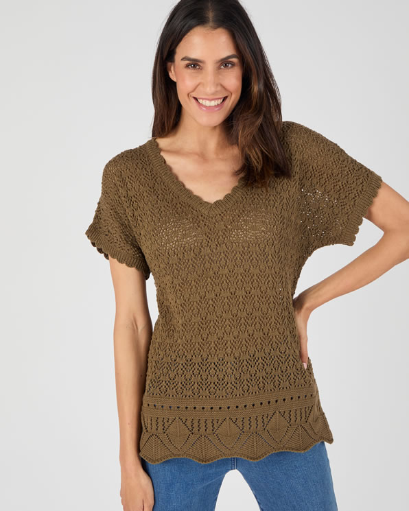 Pull en maille pointelle