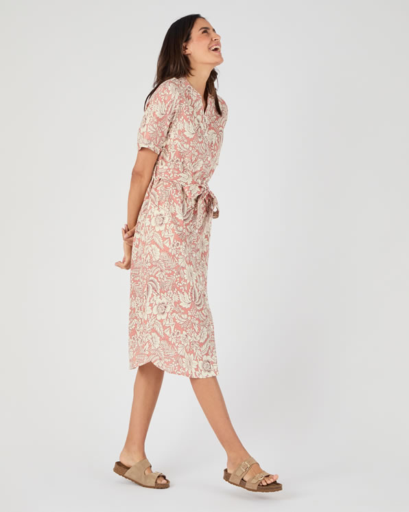Robe boutonnée mélange lin