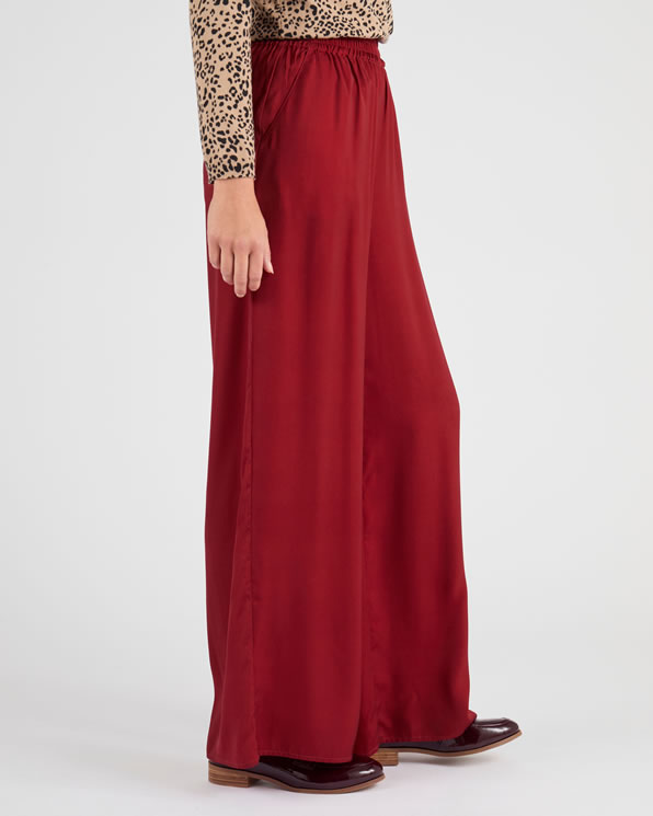 Pantalon large satiné