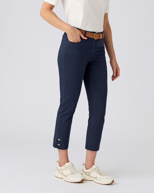 Pantalon 7/8ème fantaisie boutonnée