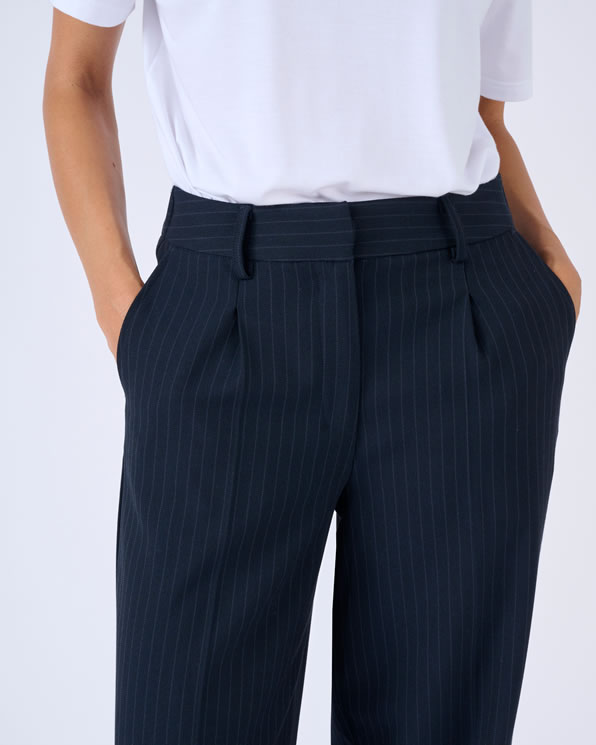 Pantalon large rayé