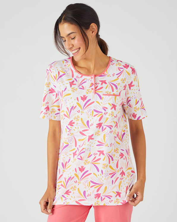 Pyjacourt maille jersey graphique pur coton peigné