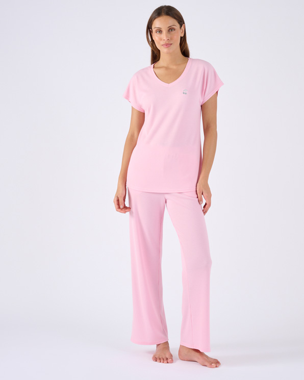 Pyjama 7/8ème en maille gaufrée