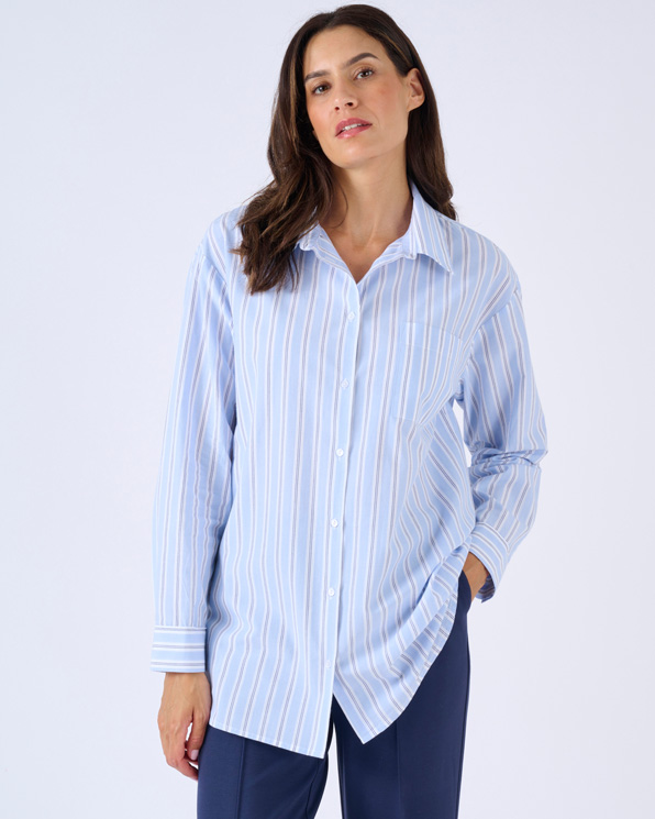 Chemisier rayé en popeline