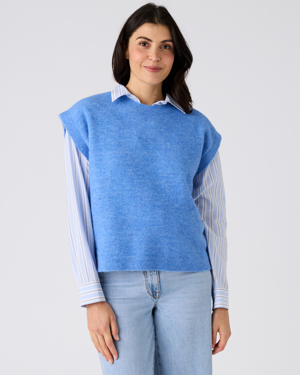 Pull sans manches toucher doux