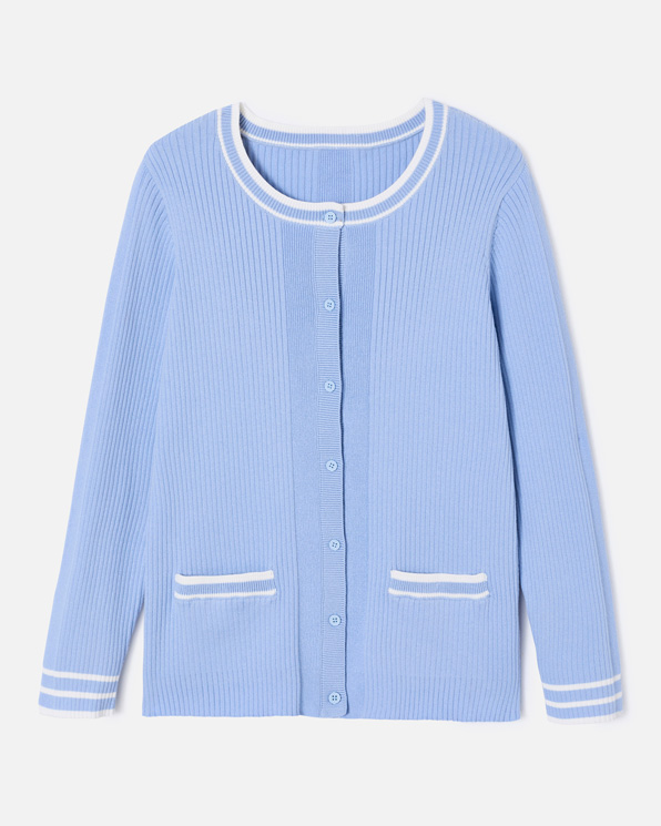 Cardigan côtes plates fantaisie