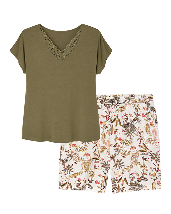 Pyjashort col dentelle