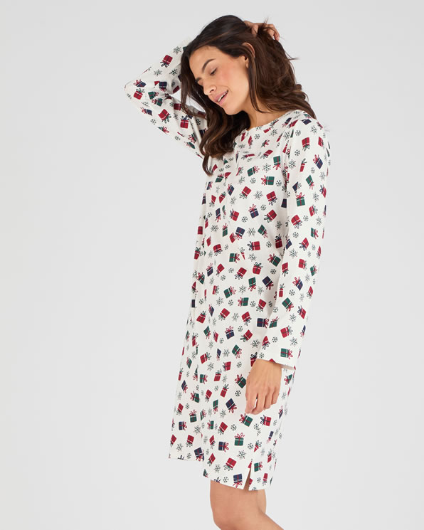 Chemise de nuit de Noël en maille jersey pur coton