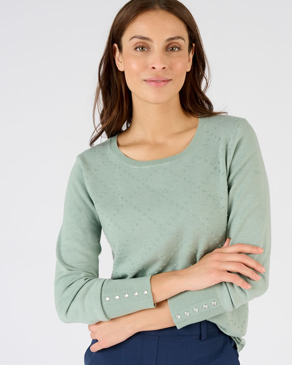 Pull motif losanges laine mélangée