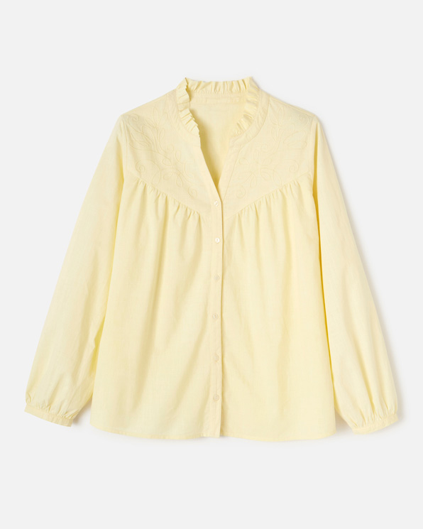 Chemisier brodé en tissu flammé