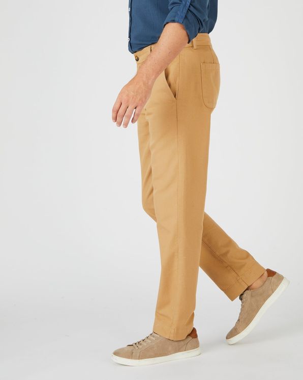 Pantalon droit coton et lin