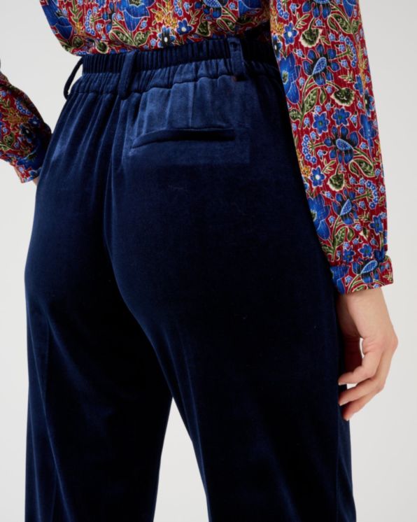 Pantalon large en velours stretch