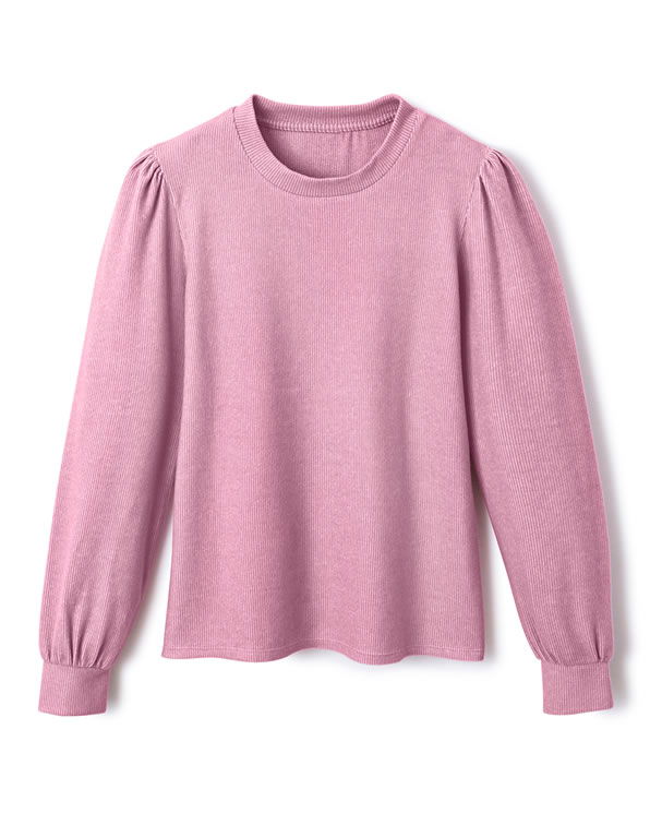 T-shirt maille chaude côtelée