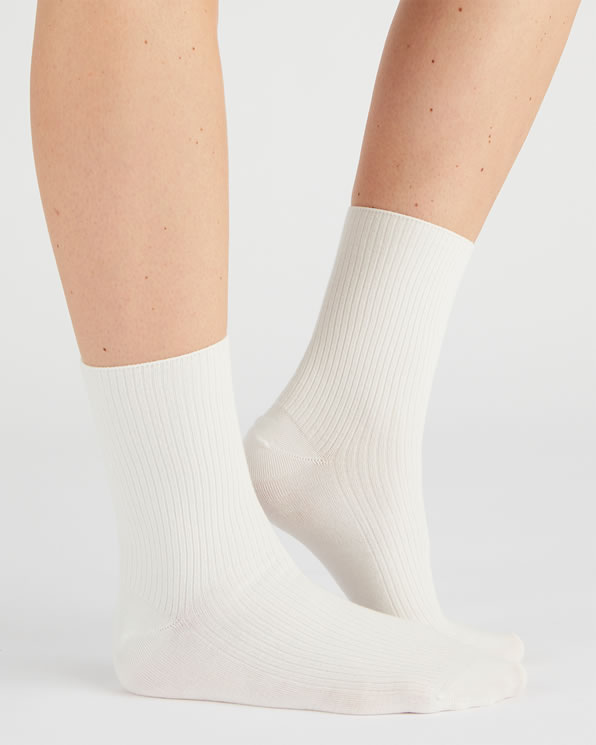 Lot de 2 paires de chaussettes maille côtelée coton biologique*