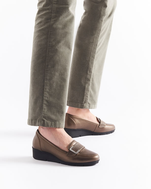 Mocassin à petit talon - Bleu – Paris